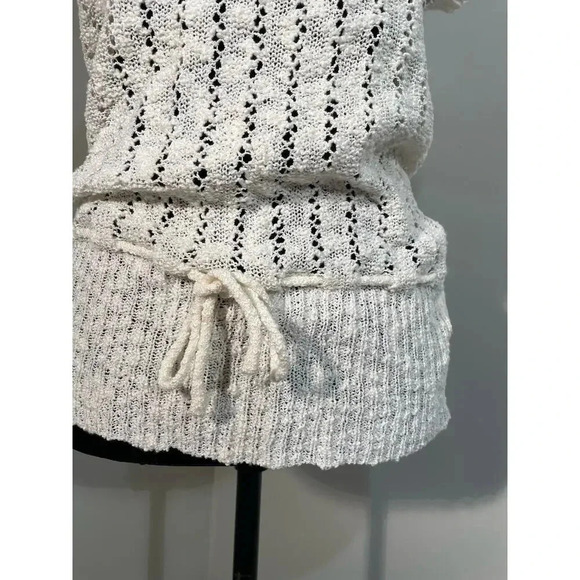 NWT Y2K Maurice’s White/Off-White Open‎ Knit Short Sleeve Top - Picture 4 of 11